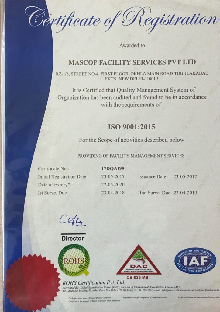 Mascop ISO Certificate